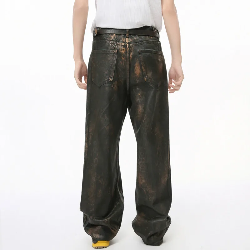 Джинсовые брюки SYUHGFA мужские с карманами в американском стиле свободные прямые