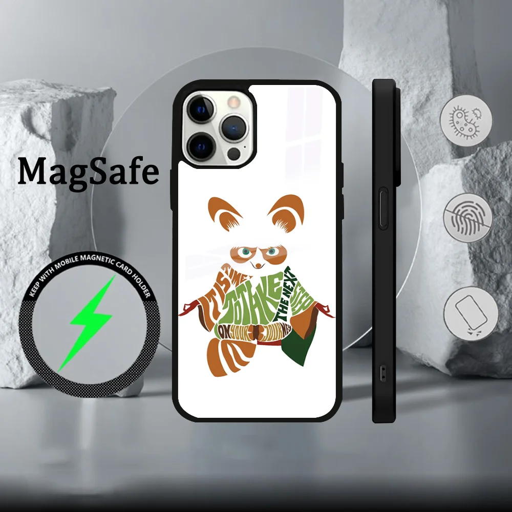 Чехол для телефона K-Kung Fu P-Panda-A IPhone 16 15 14 13 12 11 Pro Max Plus Mini Magsafe Mirror беспроводной