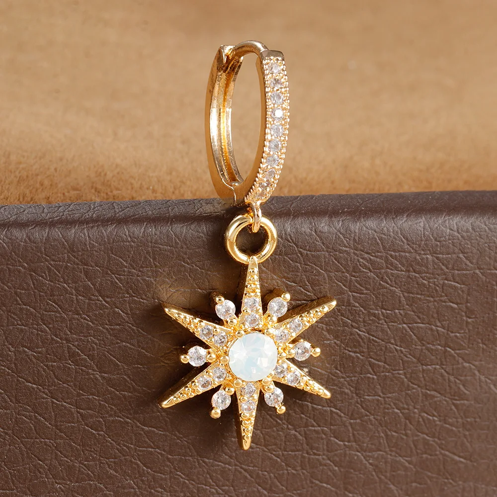 1 шт. модные темпераментные простые серьги нишевой дизайн Цирконий звезды