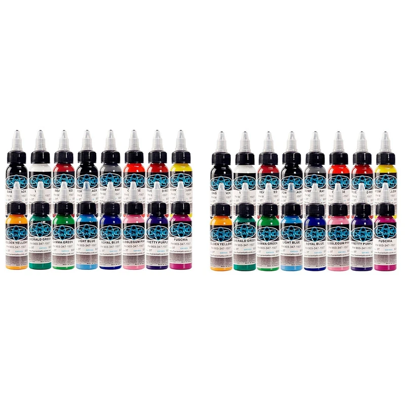 

Tattoo Ink 32 Colors Set 1 Oz 30Ml/Bottle Pigment Kit 3D Makeup Beauty Ink