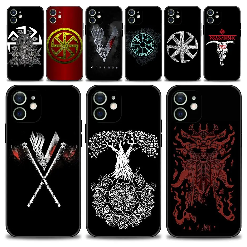 

Case For Apple iPhone 13 12 11 Pro Max Mini XS Max XR X 7 8 6 6S Plus 5S SE(2020) Slavic Viking Symbol Kolovrat Sign Logo Tree