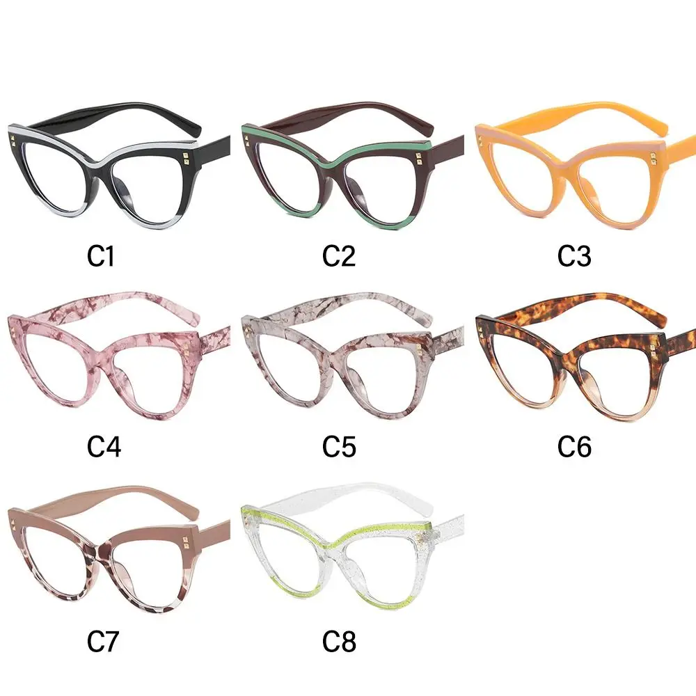 Trendy Eyewear Anti UV Computer Glasses Anti-blue Light Glasses Cat Eye Women Fake Glasses Non-Prescription Frame images - 6