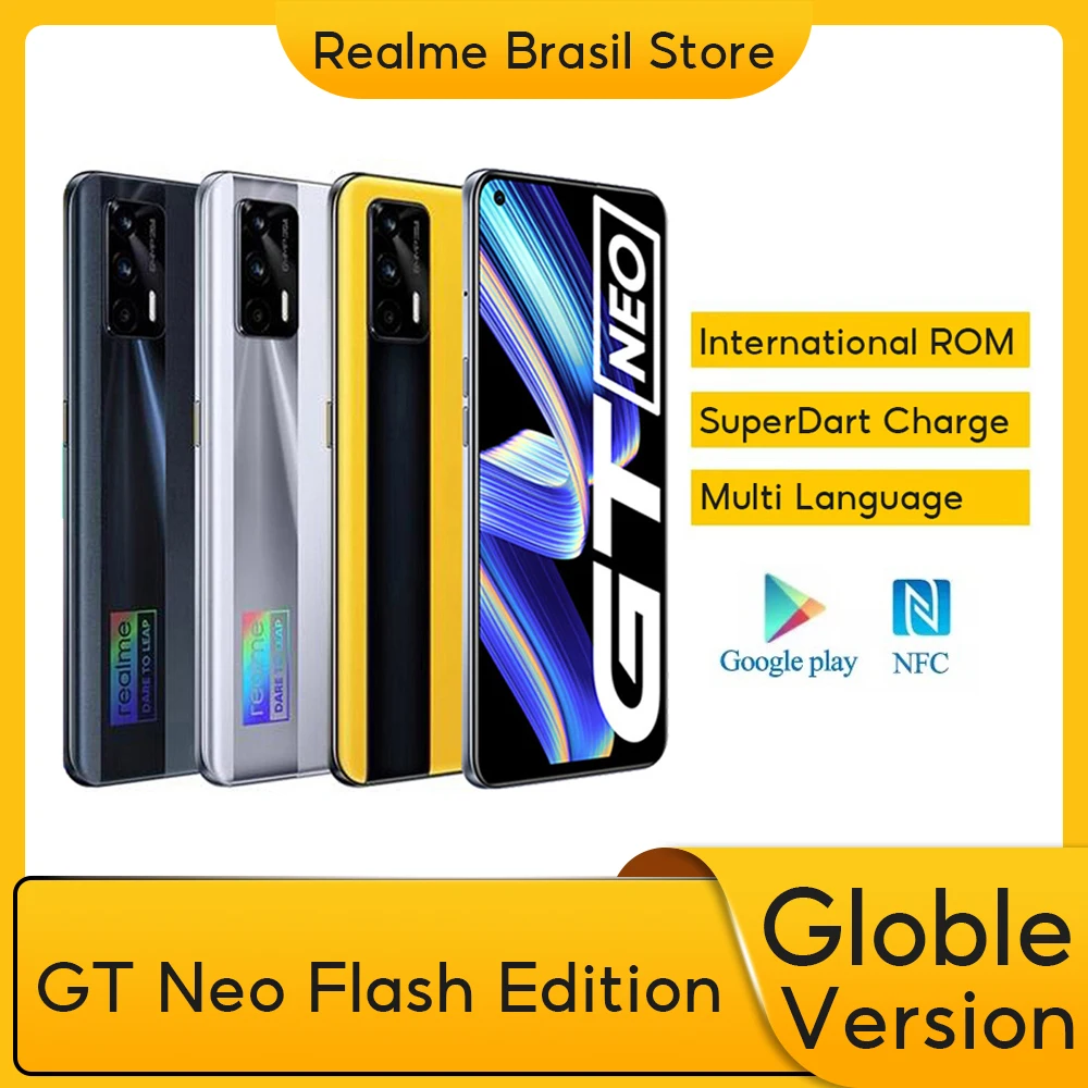 

realme GT Neo 5G Flash Edition International ROM 8GB+128GB / 12GB+256GB 120Hz Super AMOLED Dimensity 1200 65W Dart Charge NFC