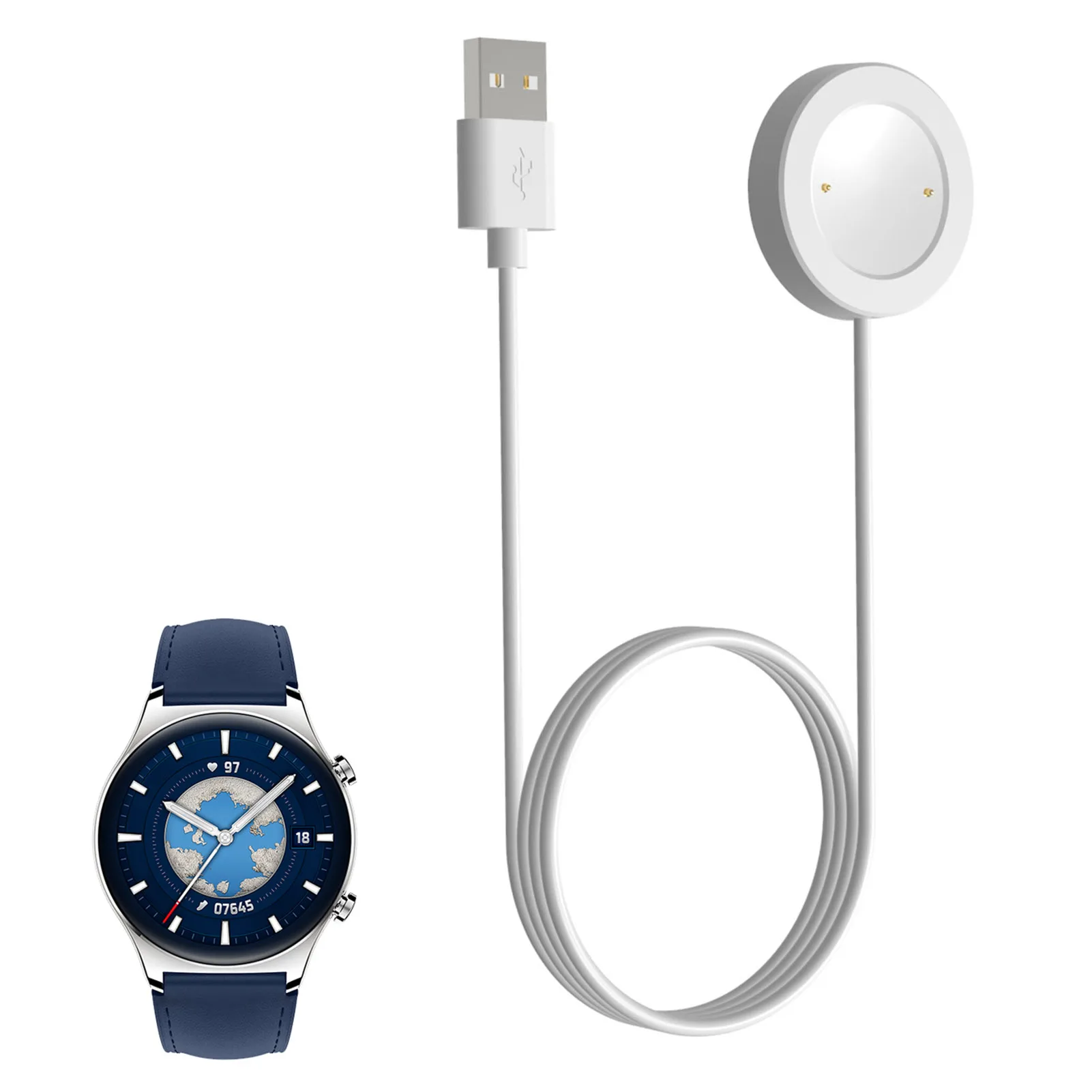 

Магнитная USB зарядная док-станция для часов HONOR GS 3, кабель для быстрой зарядки, адаптер питания для умных часов HONOR GS 3, аксессуары для часов, 1 ...