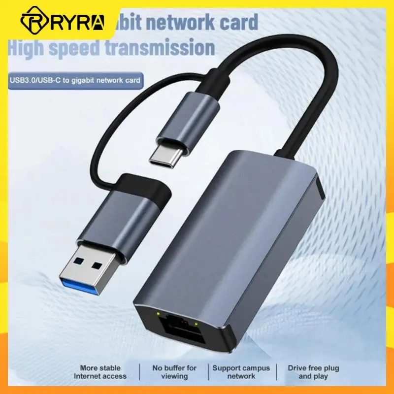 

RYRA 1000Mbps USB 3.0 Wired TypeC To Rj45 Lan Ethernet Adapter Network Card For MacBook PC Windows XP 7 8 10 LUX