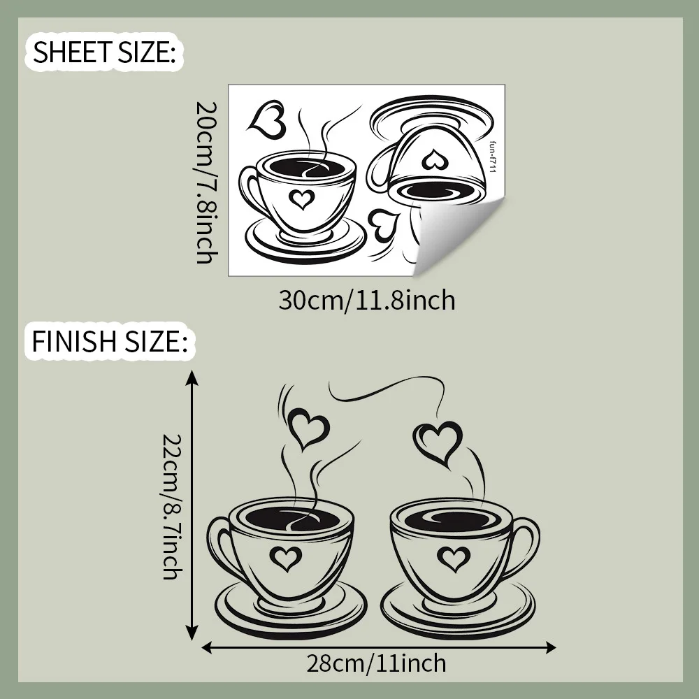 

Виниловые наклейки на стену "Кофейные чашки"