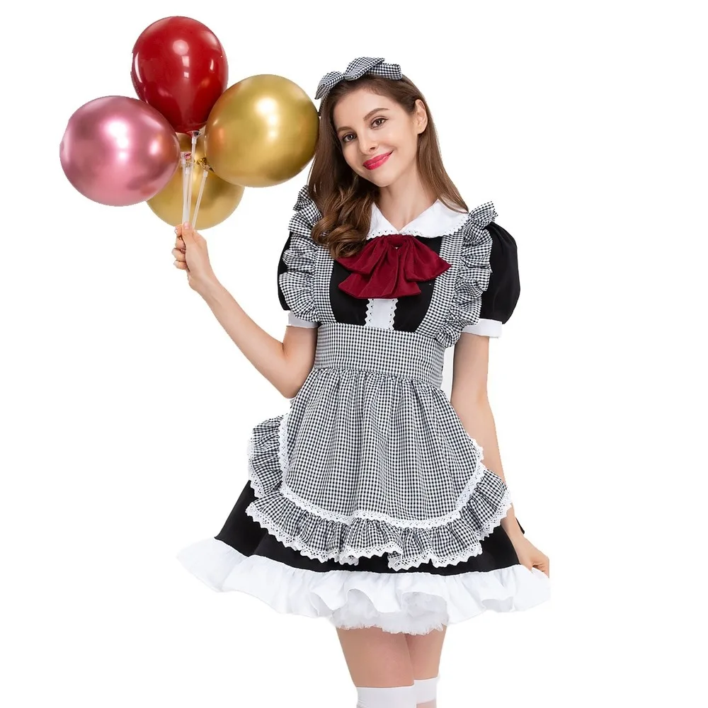 

Girls Lolita Cosplay Maid Costume Apron French Dress Cute Maid Costume Coffee Shop Restaurant Overalls Role-playing Suit