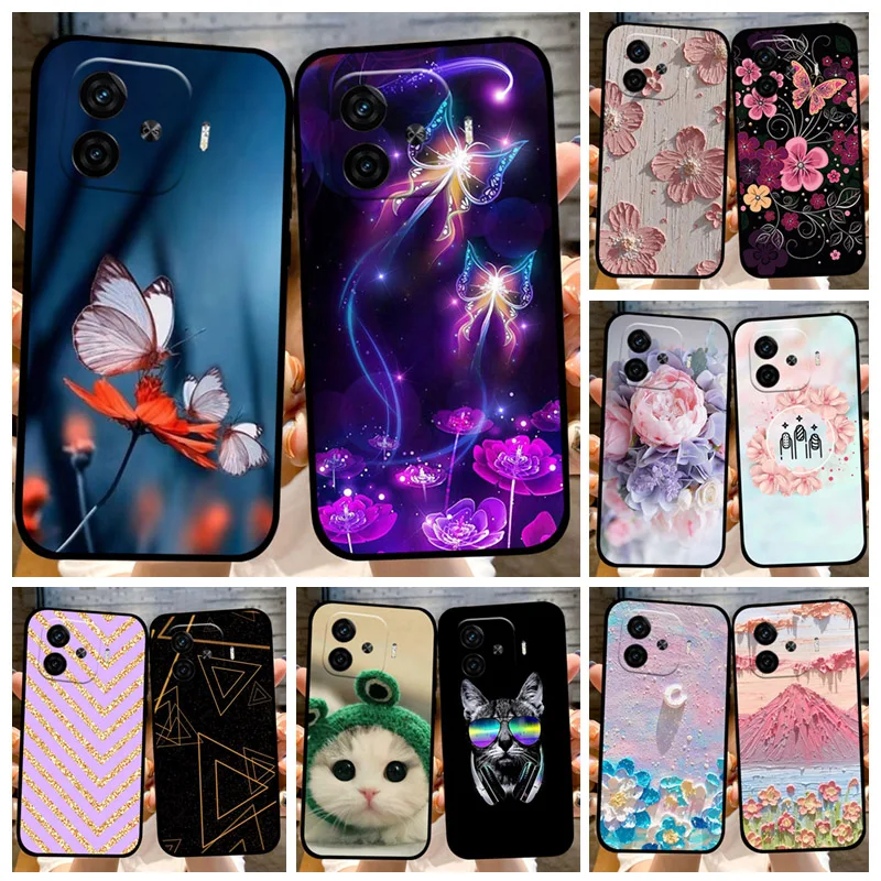 Задняя крышка для Vivo IQOO Z9 Turbo модная черная Мягкая силиконовая задняя из ТПУ