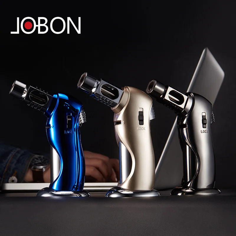 

Inflatable Lighter Windproof Cigar Lighter Point Incense Moxibustion Barbecue Baking Igniter Long Mouth Gadgets for Men