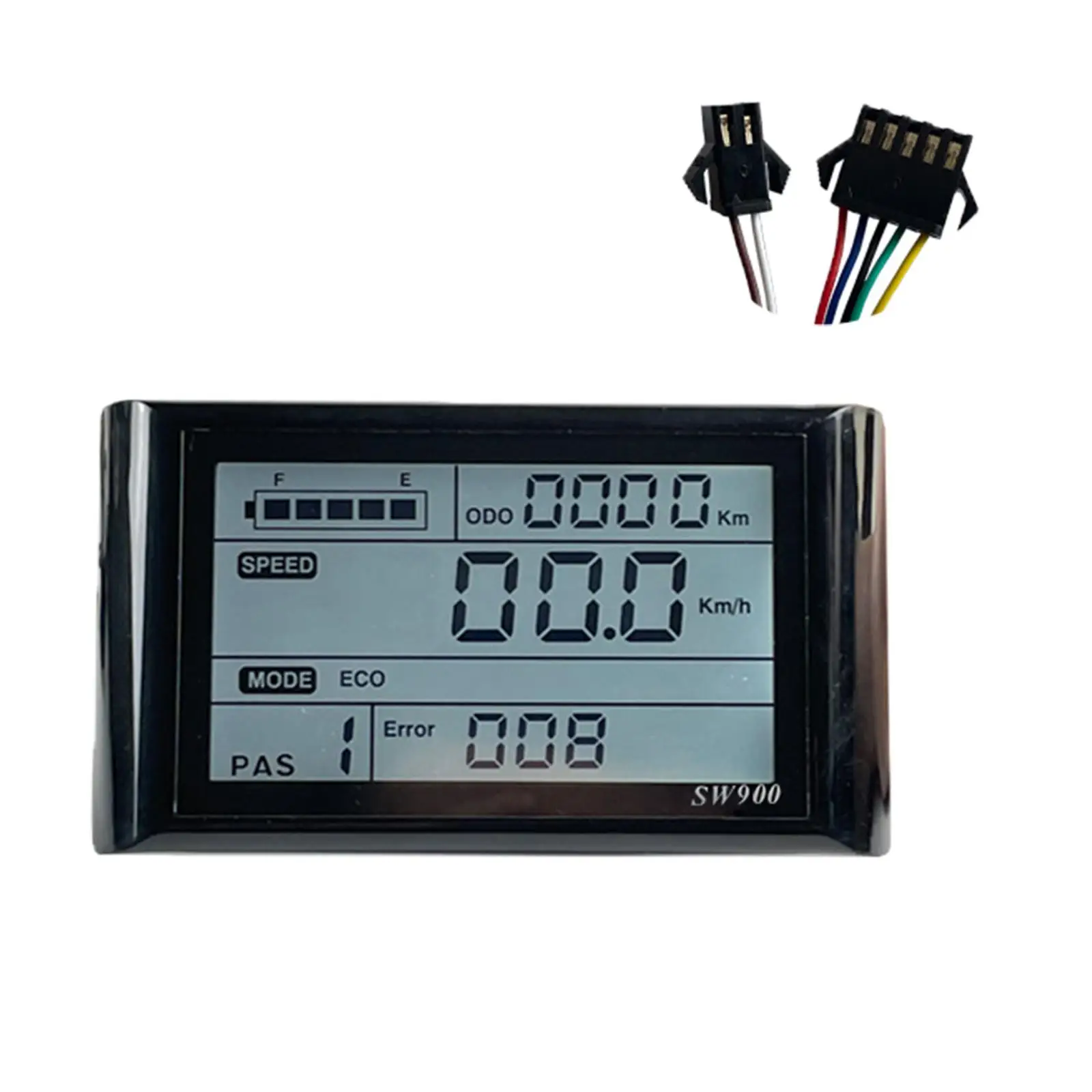 

Electric Bike 5 Pin W/ SM Plug Mileage Waterproof Speed Meter LCD Digital Display 22A LCD Display Panel for E Bike Scooter