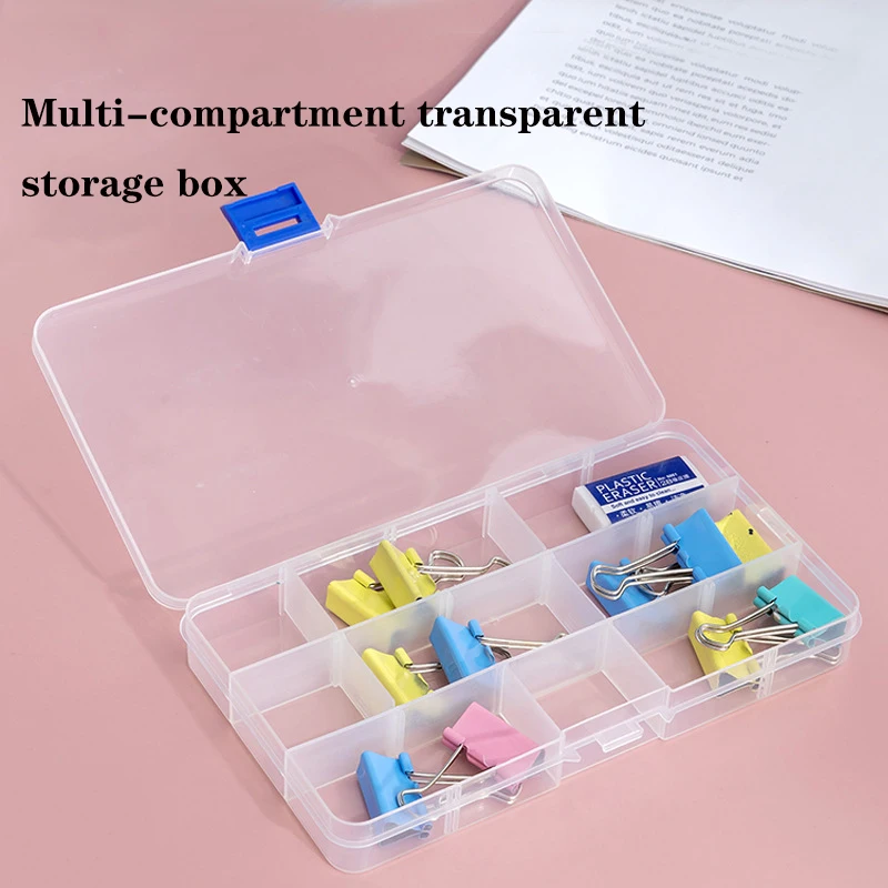

15/10 Grids Compartments Plastic Transparent Organizer Jewel Bead Case Cover Container Storage Box for Jewelry Pill