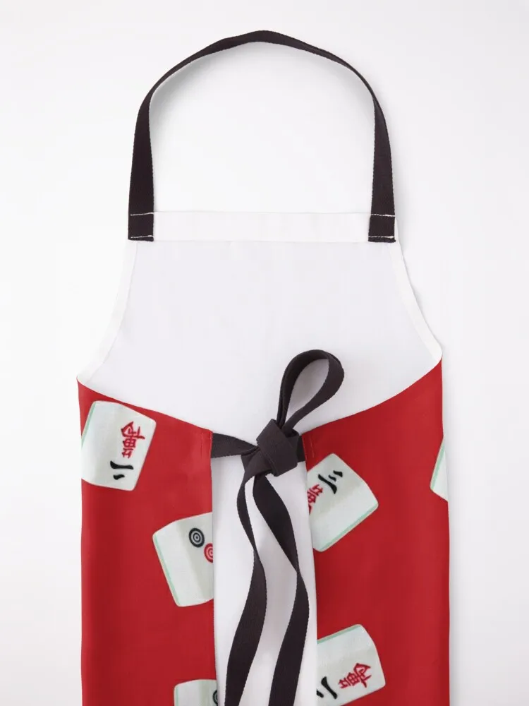 Маджонг игра кубики на красном фоне фартук Женская кухонная утварь