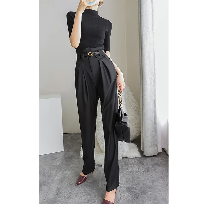 

2022 Fashion Women Pants Loose Casual Office Ladies Pants