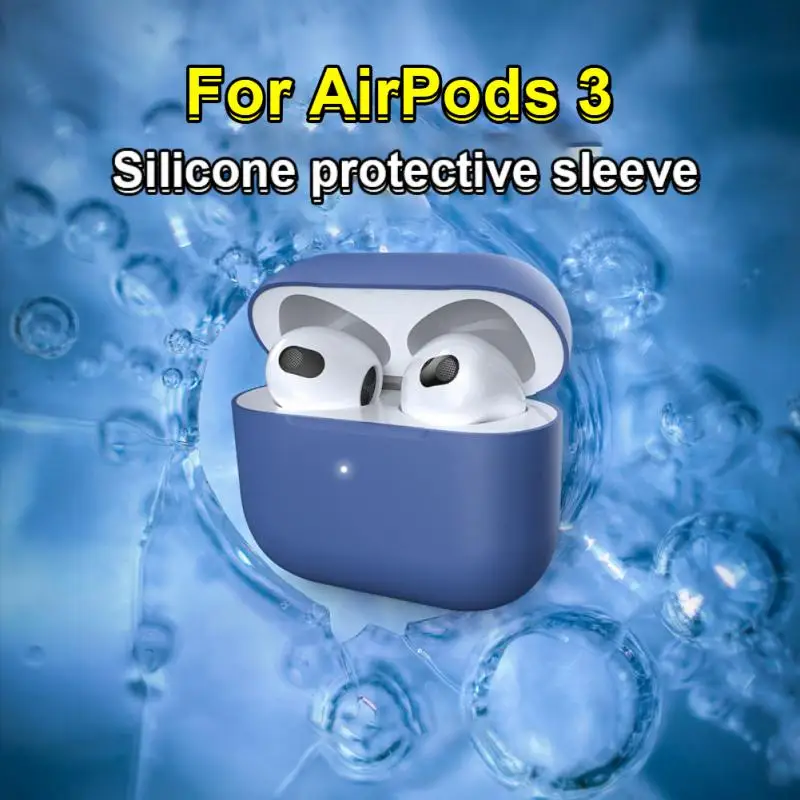 

Силиконовый защитный чехол для Airpods 3, защитный чехол для наушников Apple Airpods 3, чехол для беспроводной зарядки с крючком