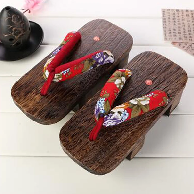 

Unisex Paulownia Wooden Japanese Traditional Geta Clogs Man Woman Ninja Cosplay Shoes Flip Flops Summer Outdoor Sandals