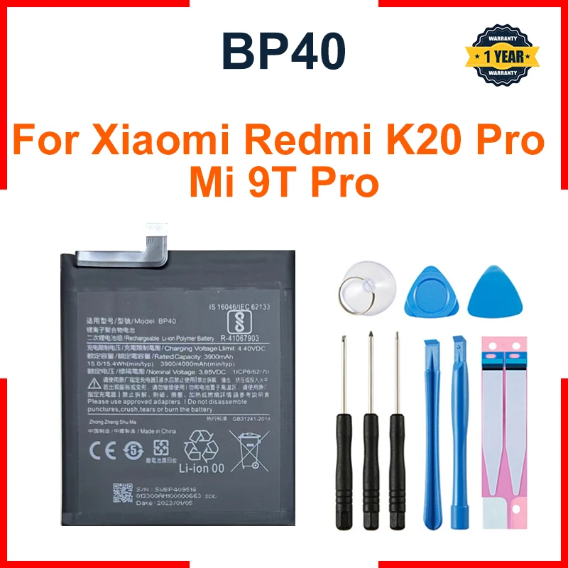 Сменный аккумулятор BP41 BP40 для Xiaomi Redmi K20 Pro Mi 9T Mi9T K20Pro оригинальный премиум-класса