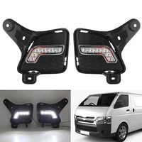 okeen 2pcs car drl daytime runing lights front bumper fog lamp for toyota hiace 2010 2011 2012 2013 auto headlights assembly