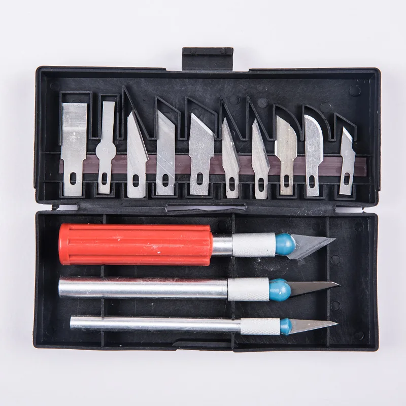

Metal Scalpel Knife Tools Kit With Box Model Tool Making 13 Blade Polymer Clay Multifunction Pen Knives DIY Repair Hand Tools