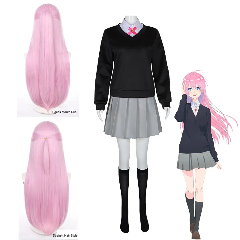 Anime Cosplay Shikimori's Not Just a Cutie Shikimori Costume Schoolgirl JK Uniform Skirts Woman Wig Accessories