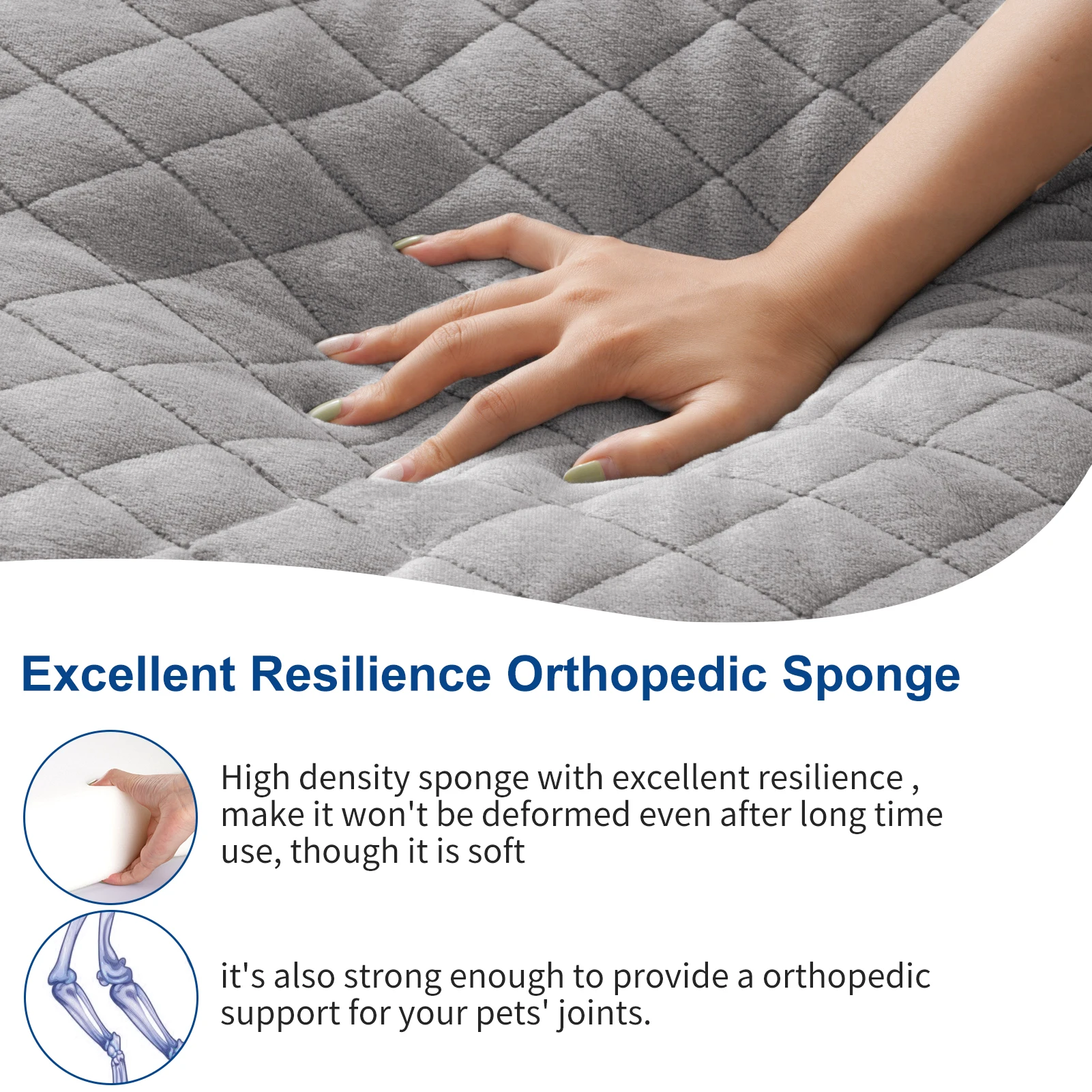 Купить Мягкий ортопедический моющийся матрас для больших собак, коврик для щенков, устойчивый к царапинам, коврик для конуры со съемным чехлом