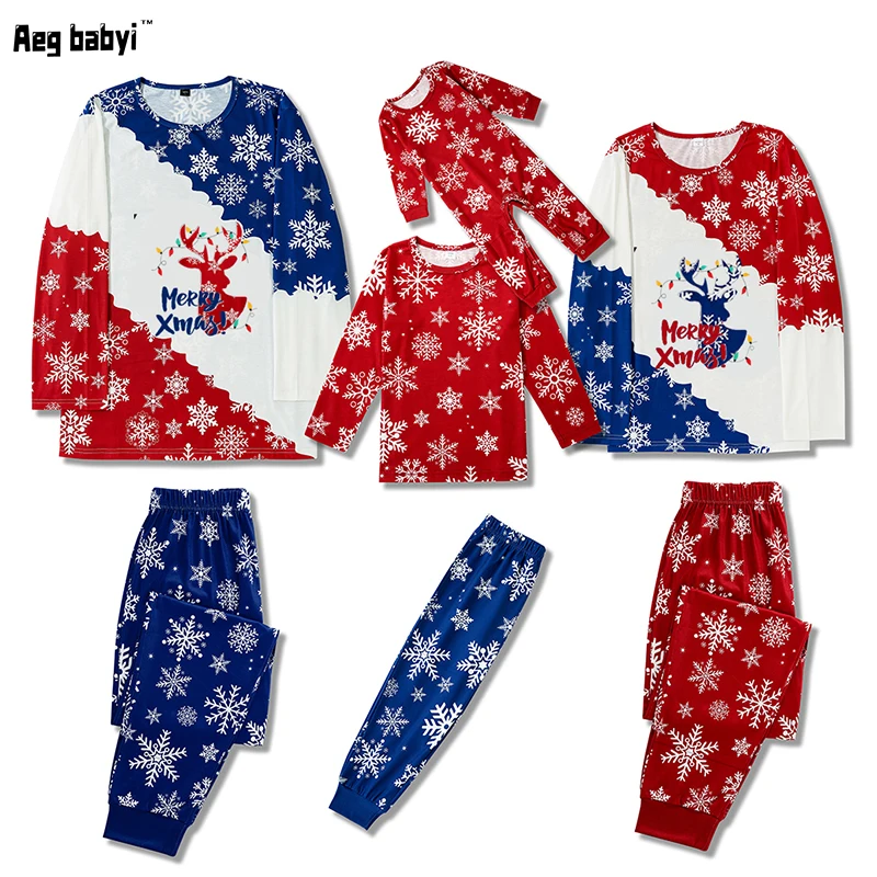 Christmas Family Matching Pajamas Set Family Look Mother Daughter Father Baby Kids Sleepwear Mommy and Me Holiday Party Clothes