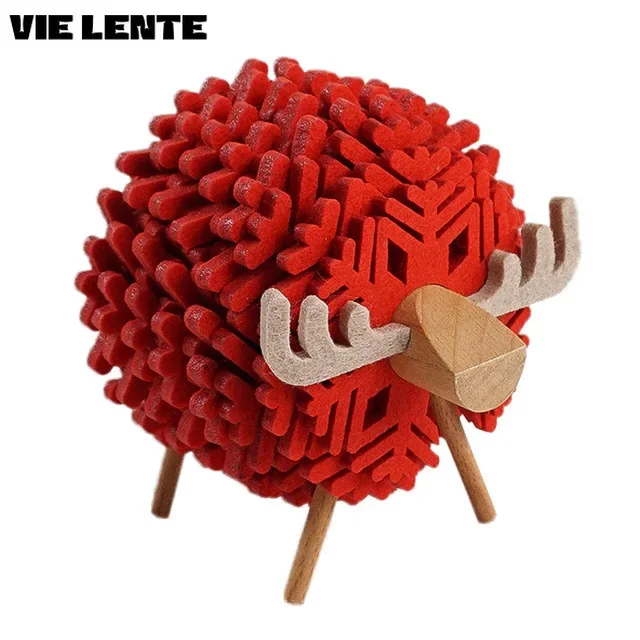 Рождественский Набор Фетровых Подставок В Форме Лося Экологически Чистые