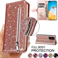 wallet glitter leather card slots case for huawei p20 p30 p40 lite pro p smart 2019 y6 y7 2019 honor 8a 10i 10 lite 20 lite 20s