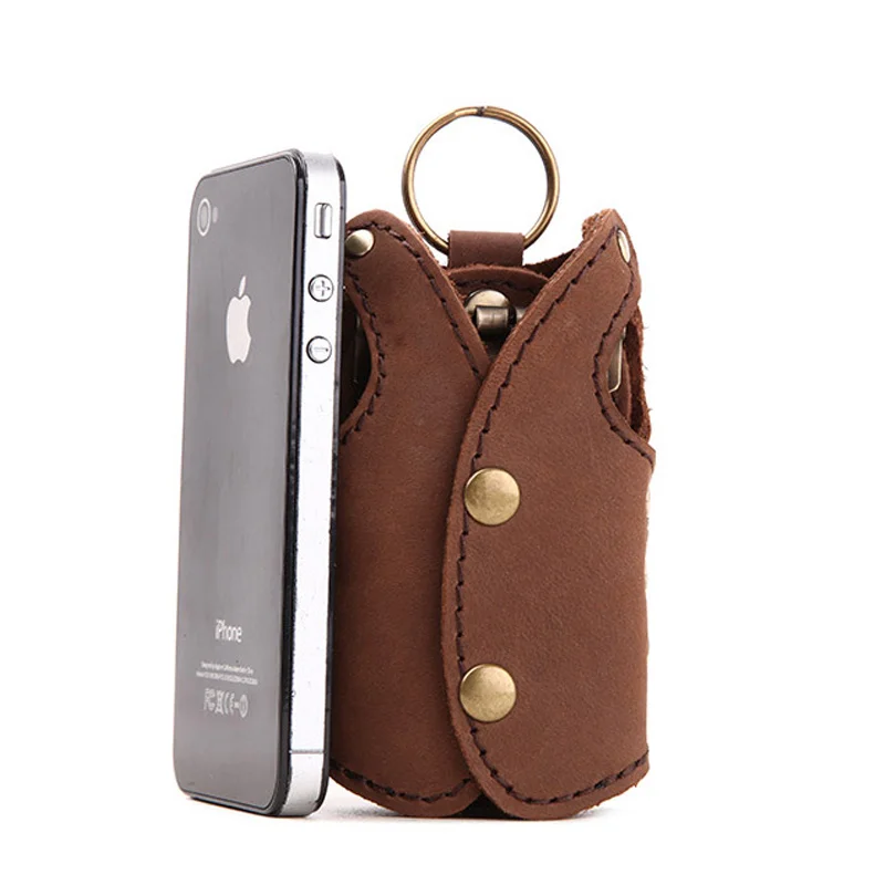 Cobbler Legend 2021 Vintage Genuine Leather Car Key Holder Men Wallet Keychain Housekeeper Women /Male Case Bag Organizer