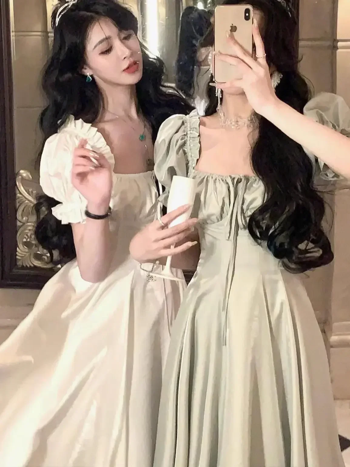 Новое летнее женское платье миди элегантное принцессы во французском стиле