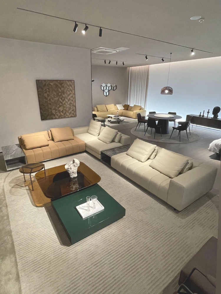 

Итальянский дизайнерский кожаный диван Napa, пианино, ключ, вилла, большой плоский роскошный диван высокого класса