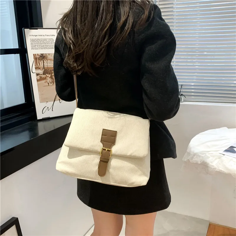 Женская Вельветовая сумка через плечо в стиле ретро