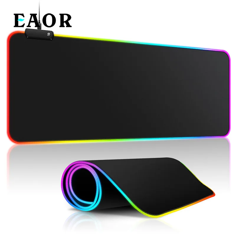 

Светящийся игровой коврик для мыши EAOR RGB, увеличенный утолщенный коврик для мыши, нескользящий симфонический компьютерный коврик для мыши ...