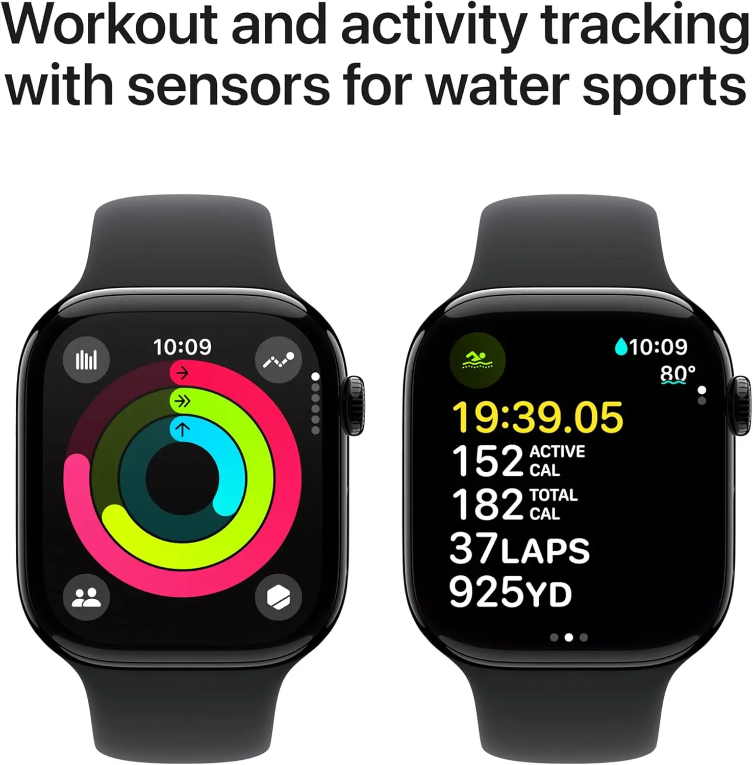 Фото Умные часы Apple Watch Series 10, GPS, алюминиевый корпус, водонепроницаемый спортивный ремешок, дисплей «Все включена Retina» №3
