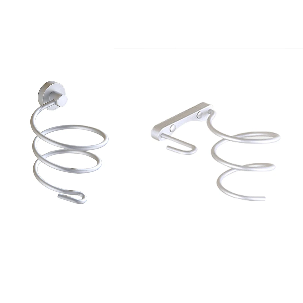 

Aluminum Wall Mount Spring Style Hair Dryer Holder Rack Hair Drier Storage Organizer