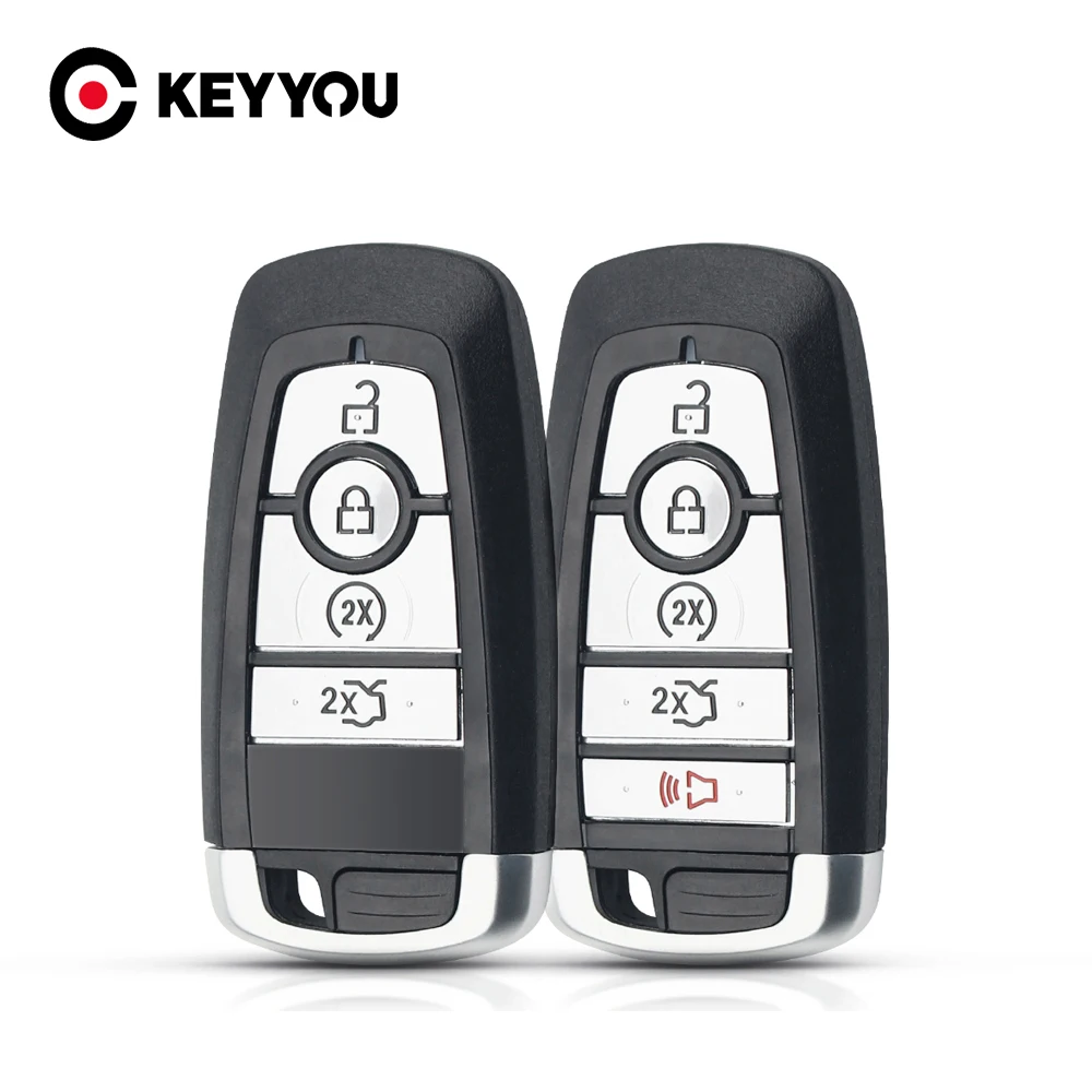 

KEYYOU4 Buttons Remote Car Key Shell Case For Ford Edge Explorer Expedition Fusion Mustang 2017 2018 2019 Fob Housing Cover