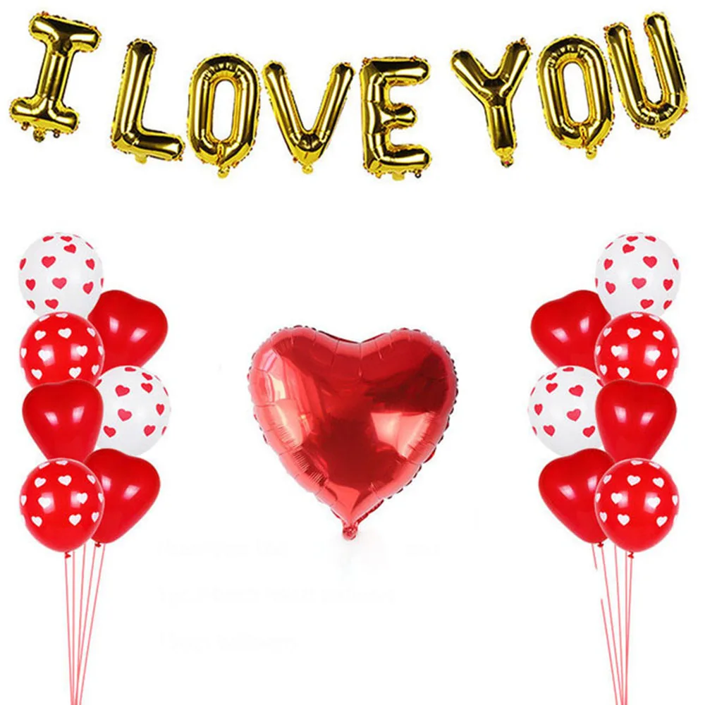 

Love Heart Shape Latex Balloon Hanging Rose Bear Valentines Day GIft Decor Wedding Engagement Decoration Bride Pink Gift Bag