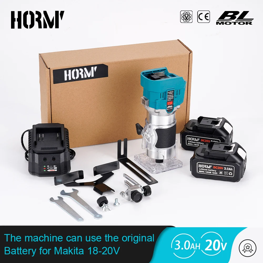 Brushless Electric Trimmer Woodworking Milling Machine Electric Hand Trimmer Wood Edge Router Tool Home DIY For Makita Battery