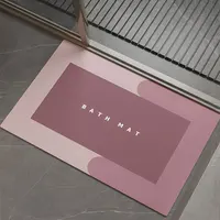 Super Absorbent Bath Mat Anti-Slip Quick Dry Bathroom Carpet Entrance Door Mat Napa Leather Floor Mat Toilet Rug Home Decor