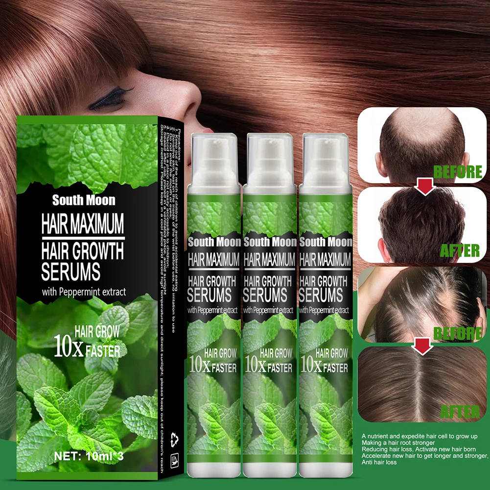 

3pcs Herbal Essence Hair Growth Spray Serum Anti Hair Loss Products Fast Grow Prevent Hair Dry Damaged Thinning Repair Care