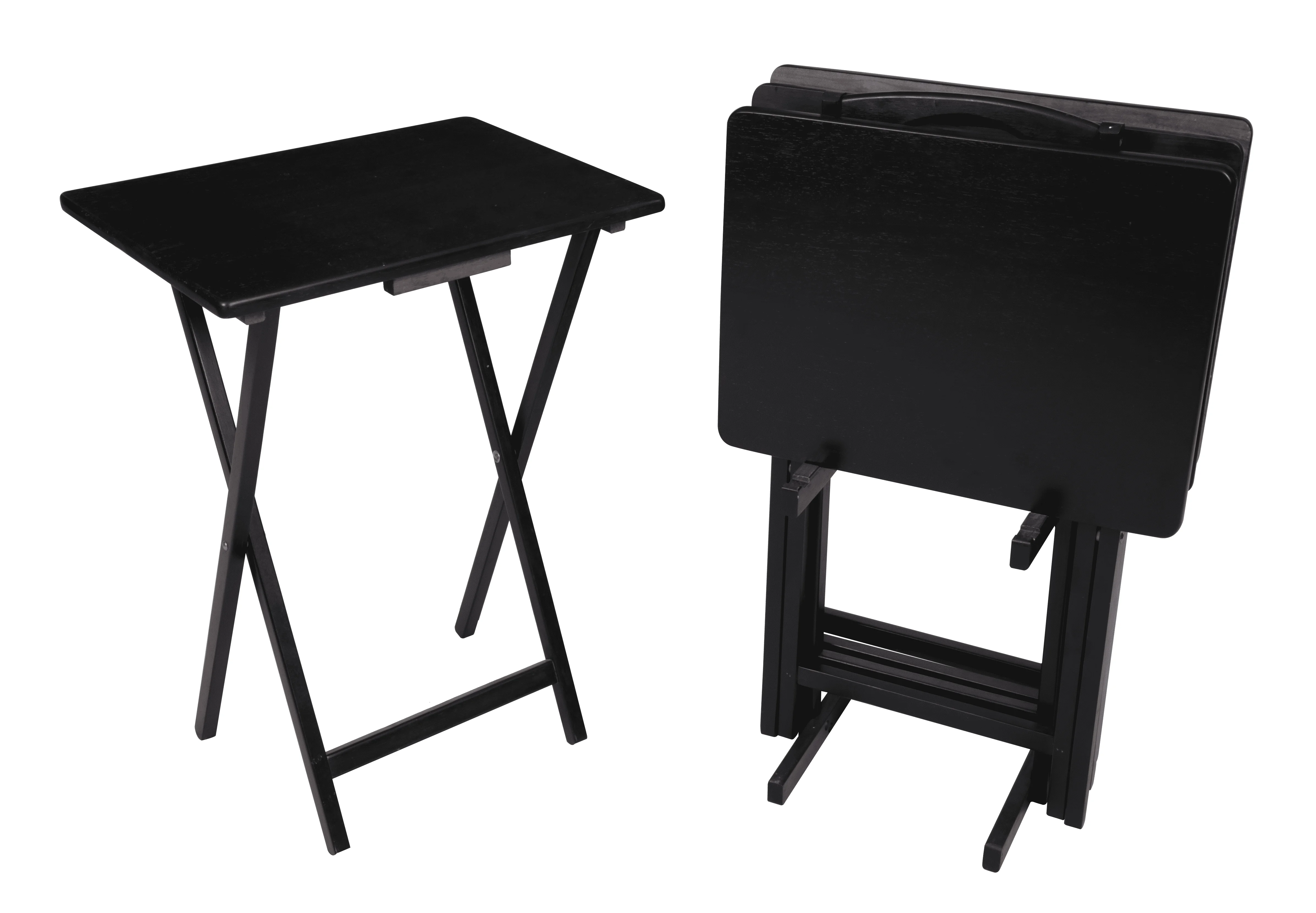 

Black 5-Piece Folding TV Tray Table Set, 19 x 15 x 26 Inch