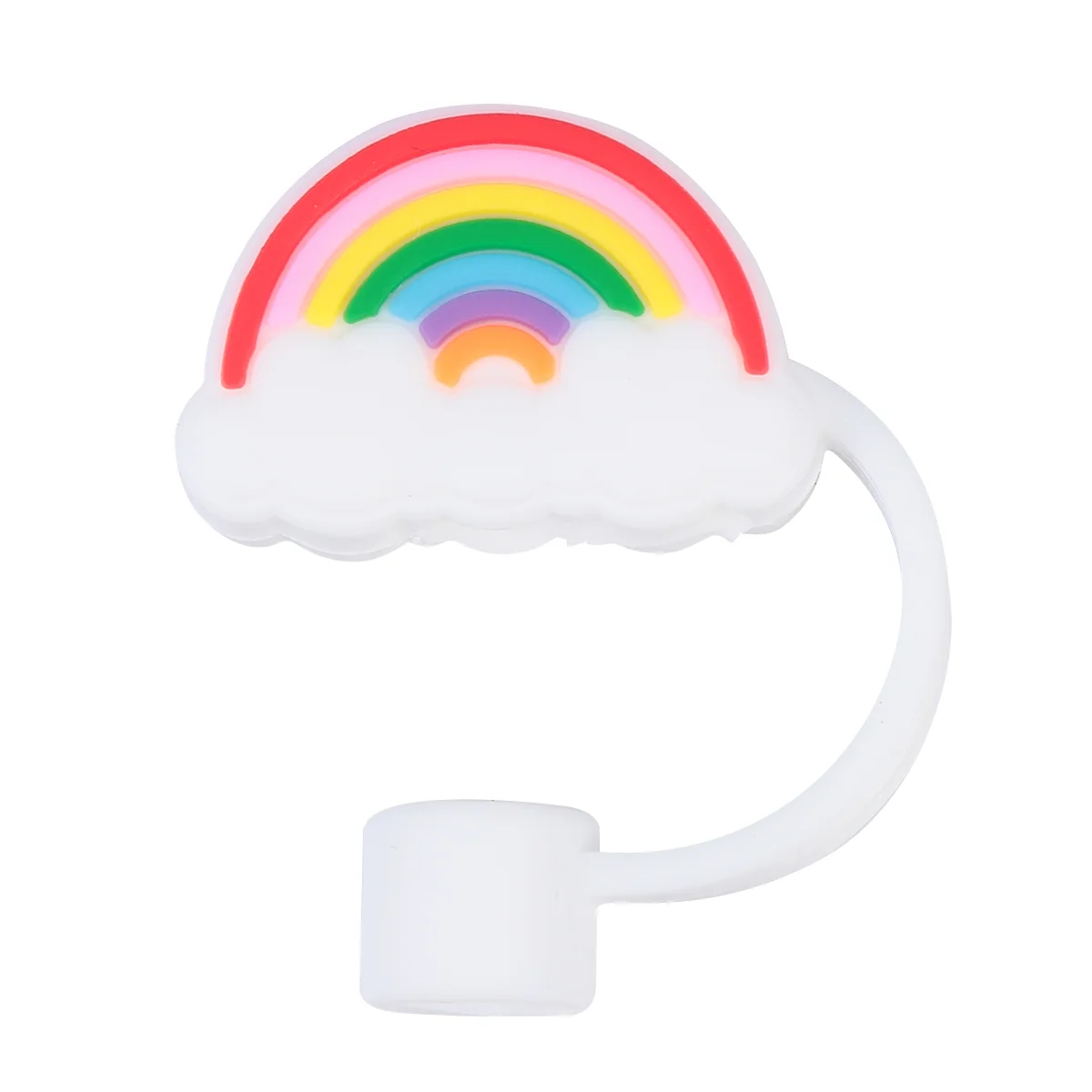 

1pc Creative Rainbow Straw Cover Dust-Proof Cover Drinking Straw Plug (Rainbow)