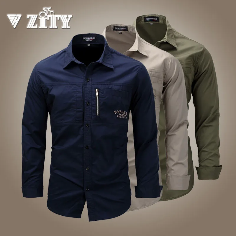 

Mens Military Shirts Tactical Combat Long Sleeve Tops Spring Autumn Male Cotton Lapel Slim Outdoor Casual Dress Shirts For Man