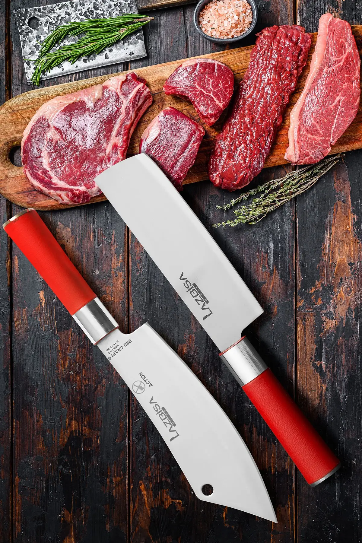 Knife Set Meat Bone Vegetable Bread Fruit Chef Knife Kitchen Stainless Steel Red Craft Series Action Nakiri 2 Piece Set 2022