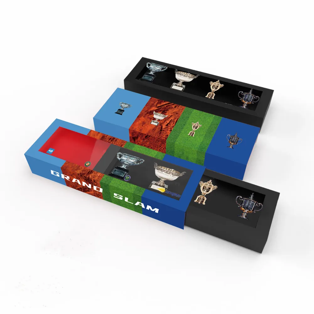 

Tennis Grand Slam Set Trophy Box Trophy Replica Trophy Tennis Souvenirs Fans Collection Pack of 4