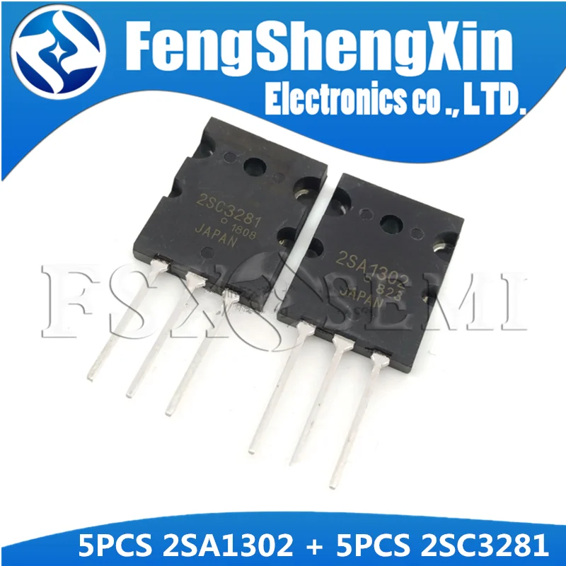 

10pcs 5PCS 2SA1302 + 5PCS 2SC3281 TO-3P A1302 C3281 TO3P Power Transistors