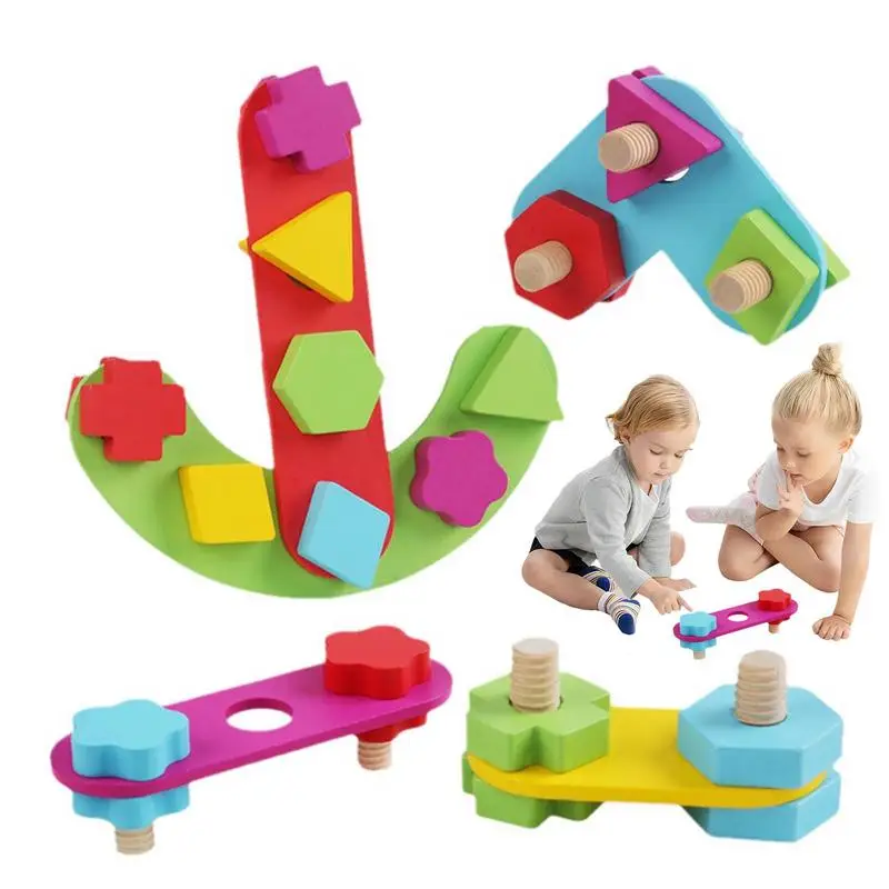 

Набор строительных блоков с гайкой и болтом, деревянные строительные блоки, комплект для строительства, для дошкольного класса, должен иметь сенсорные игрушки для малышей, отлично
