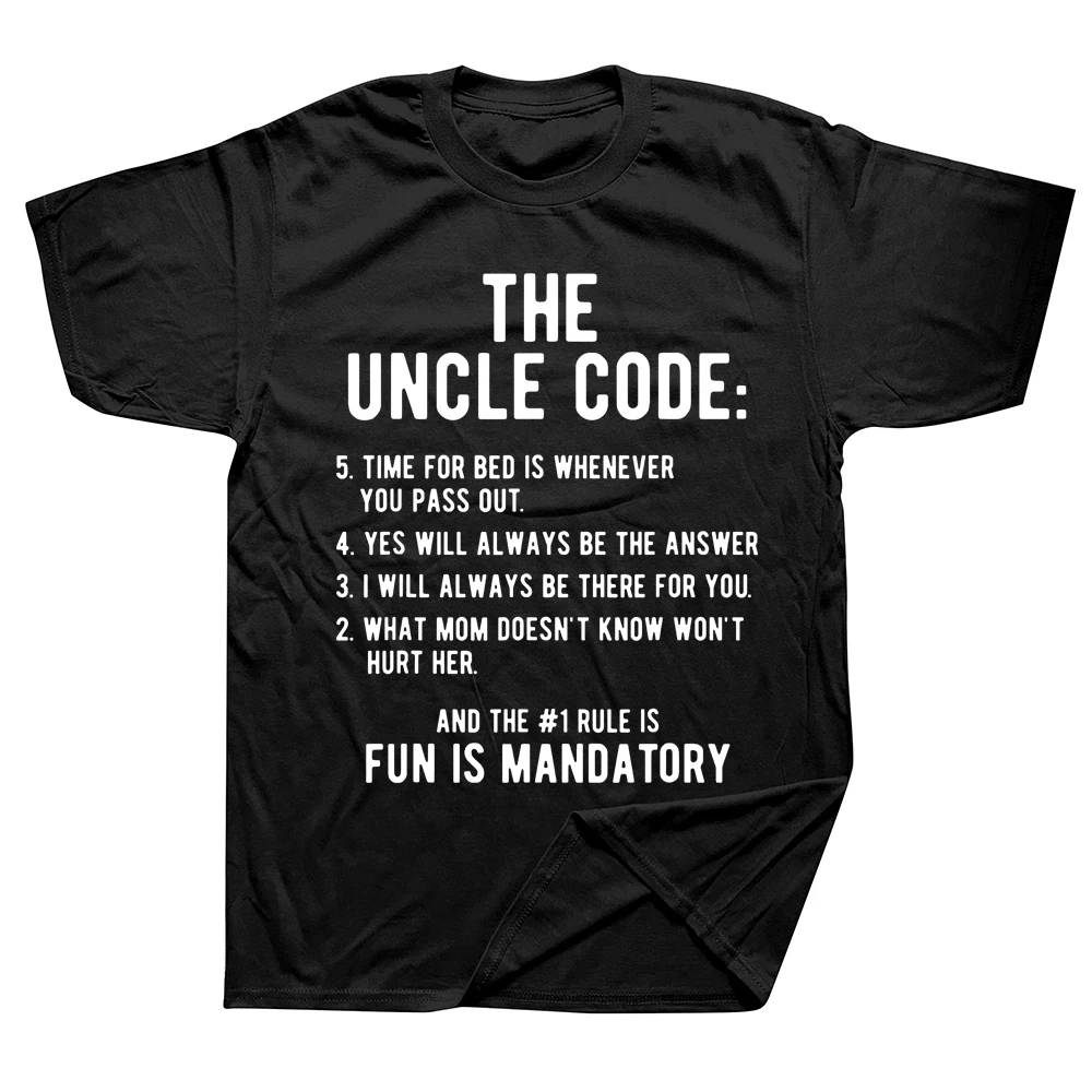 

Funny Niece Nephew The Uncle Code Cool T Shirts Graphic Cotton Streetwear Short Sleeve Birthday Gifts Summer Style T-shirt Men