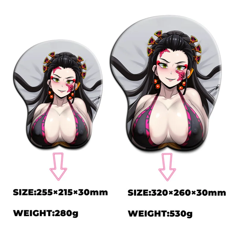 

Daki Kimetsu No Yaiba Gamer Anime Sexy Mouse Pad Cute Manga with Wrist 3D Big Oppai Silicone Gel Mat desk gaming mousepad