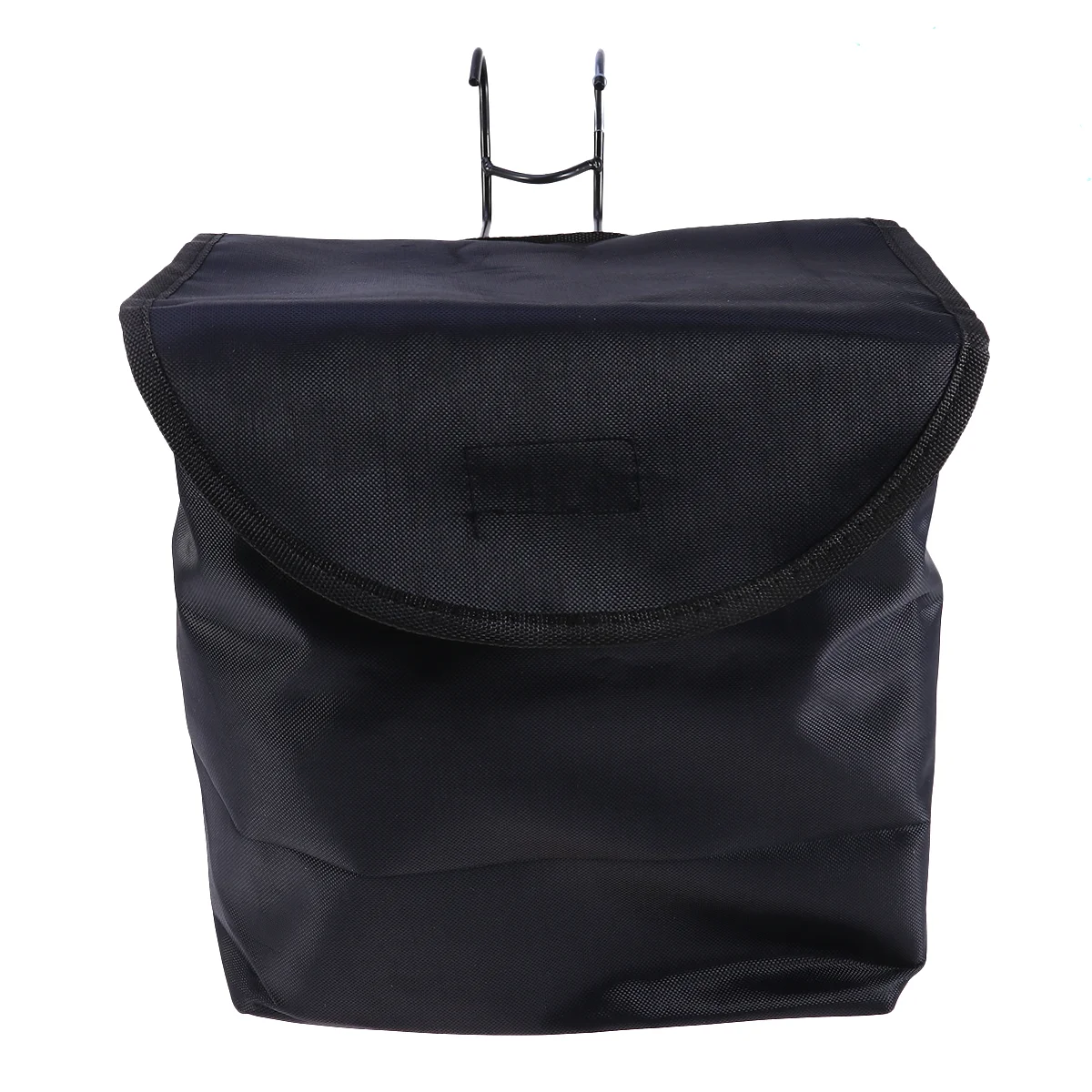 

Basket Bag with Cover Foldable Canvas Front Storage Carrier Bag for Cycling Riding ( Black )