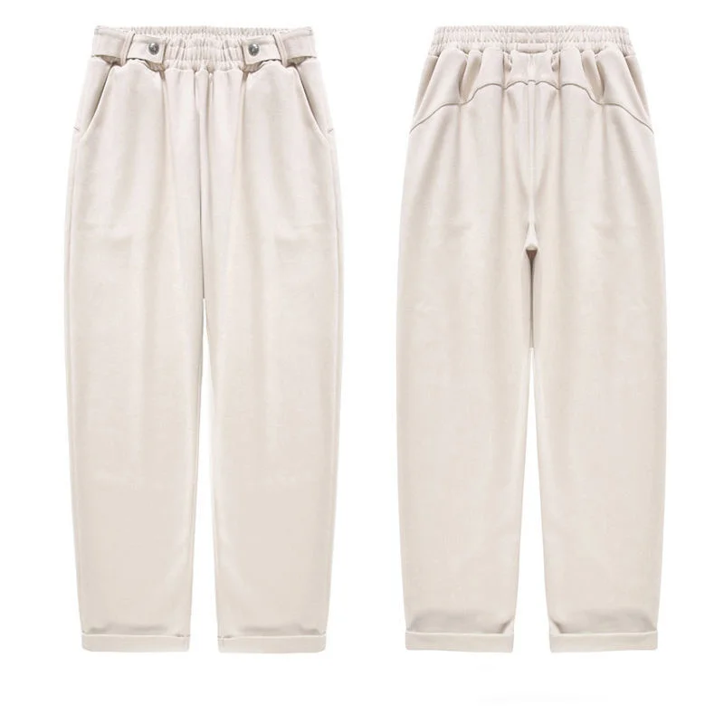 

Hot sell sexy pants,Women Woolen Pants Autumn Winter New Casual Solid Elastic Waist Harem pants full length Trousers S-XXL